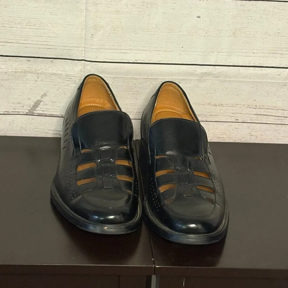 Toto Mens Black Dress Shoe‎ with Cut Out Detail US10 - Picture 2 of 7